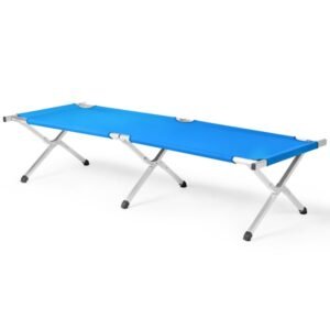 Portable Folding Camping Cot With Carrying Bag  Blue